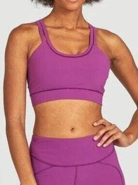 Women's Janji Pace Sports Bra Purple Size M Cross Back